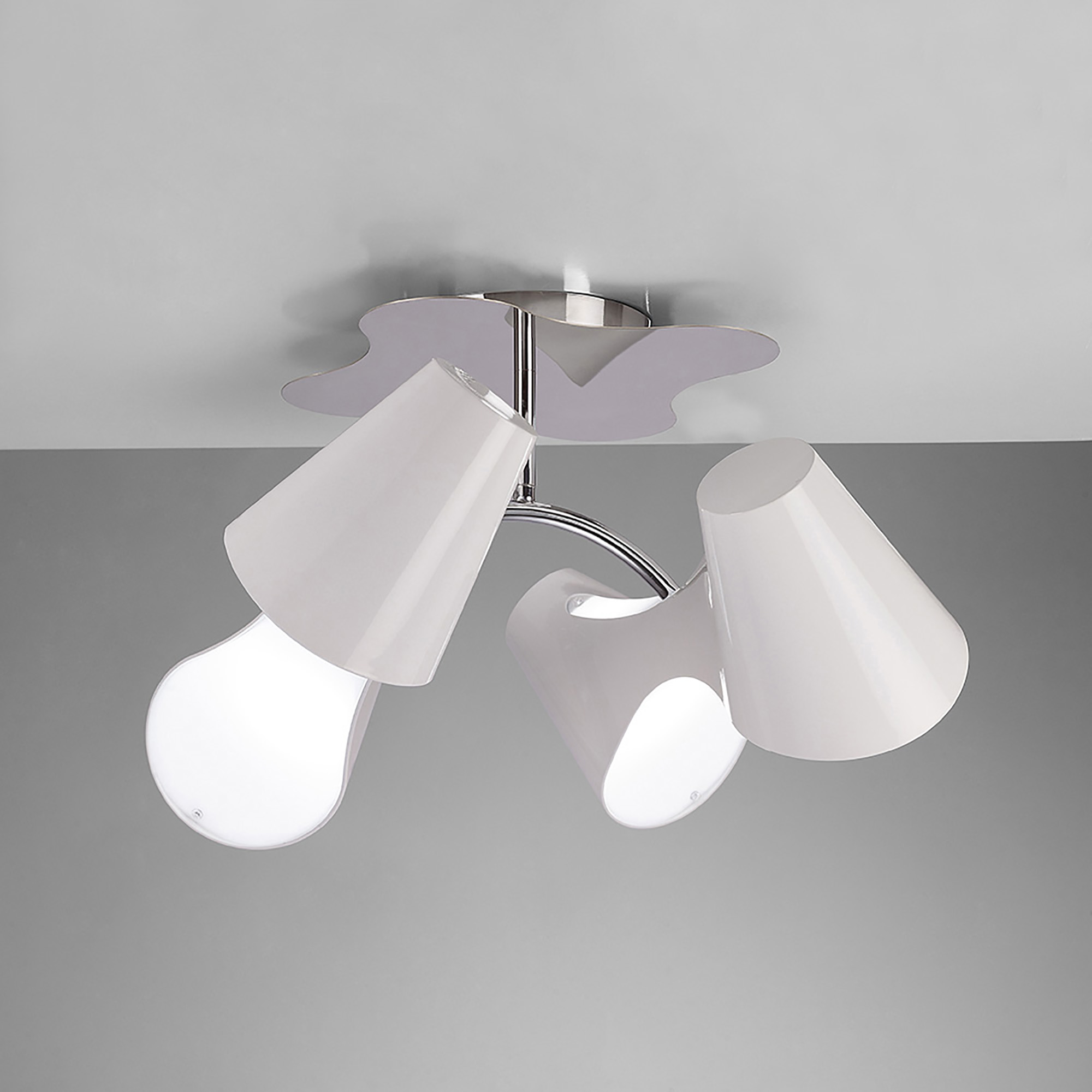 Ora Gloss White Ceiling Lights Mantra Semi Flush Fittings